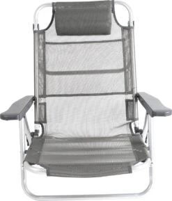 Bo-Camp Beach Chair - Monaco - Aluminium - Grijs -Buiten Kamperen 1026x1200