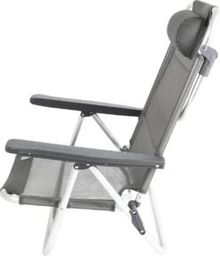 Bo-Camp Beach Chair - Monaco - Aluminium - Grijs -Buiten Kamperen 1031x1200