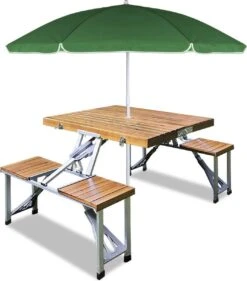 Merkloos Deuba Picknicktafel Campingtafel - Opvouwbaar Voor 4 Personen - Hout En Aluminium -Buiten Kamperen 1053x1200 2
