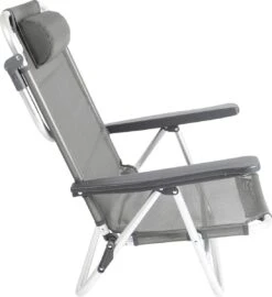 Bo-Camp Beach Chair - Monaco - Aluminium - Grijs -Buiten Kamperen 1096x1200
