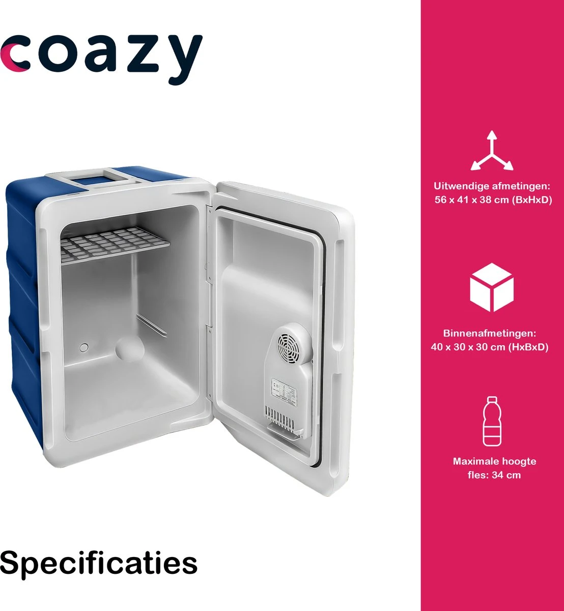 Koelbox Met Wielen Voor Auto & Camping Warm En Koud 40L - Frigobox Elektrisch 12v 230 Volt - MiniBar - Mini Koelkast | Verkoelt En Verwarmt | Eco-modus - Minibar - Mini Koelkast 4 Koelbox Met Wielen Voor Auto & Camping Warm En Koud 40L - Frigobox Elektrisch 12v 230 Volt - MiniBar - Mini Koelkast | Verkoelt En Verwarmt | Eco-modus - Minibar - Mini Koelkast - Afbeelding 2