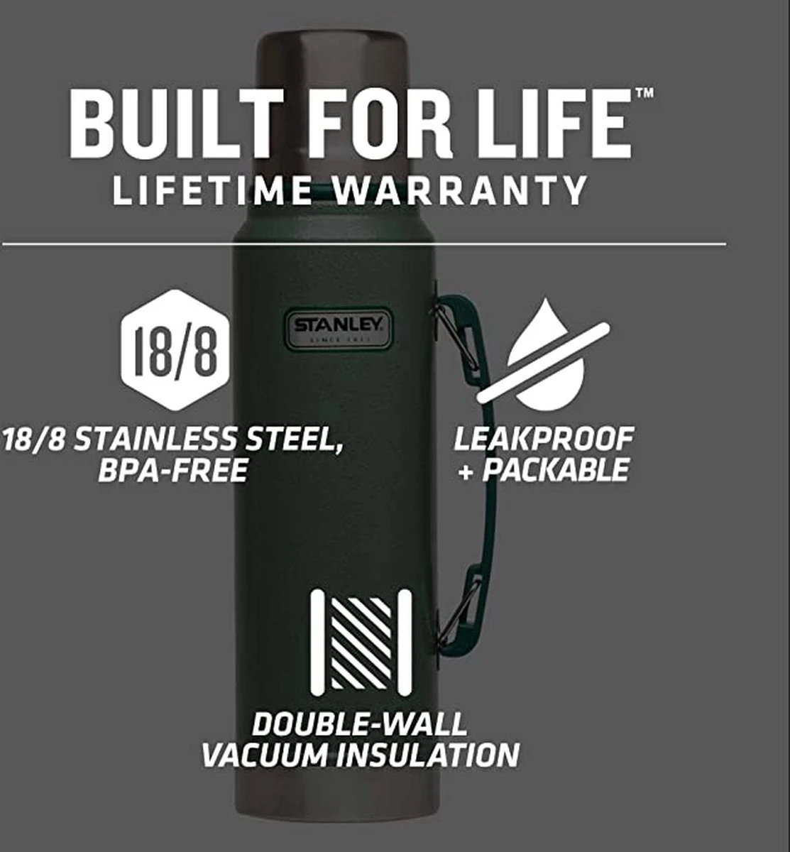 Stanley The Trigger-Action Travel Mug 0,25L - Thermosfles - Hammertone Green 4 Stanley The Trigger-Action Travel Mug 0,25L - Thermosfles - Hammertone Green - Afbeelding 2