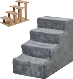PawHut Huisdierentrap Hondentrap Met 4 Treden Kattentrap Met Afneembare Pluchen Hoes D06-091 22 PawHut Huisdierentrap Hondentrap Met 4 Treden Kattentrap Met Afneembare Pluchen Hoes D06-091 -Buiten Kamperen 1113x1200 2