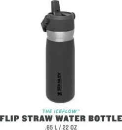 Stanley The IceFlow™ Flip Straw Water Bottle 0,65L - Thermosfles - Charcoal -Buiten Kamperen 1128x1200