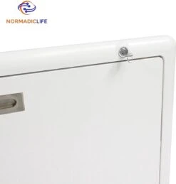 Merkloos NormadicLife® - Outdoor – Opklapbare Tafel - Eettafel – Tafel Voor Buitenkeuken - Caravan – Camper – Picknicktafel - Ingebouwd Ledlicht – Wit -Buiten Kamperen 1144x1200