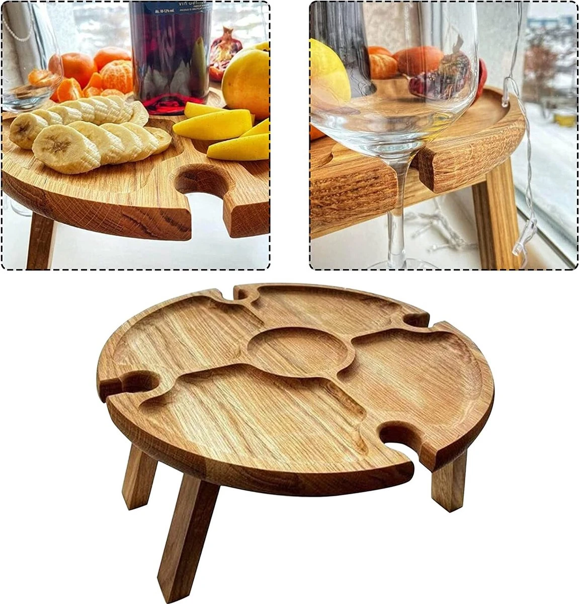 Merkloos Opvouwbare Draagbare Picknicktafel, Outdoor Opvouwbare Lichtgewicht Kampeertafel 30,5 Cm Kleine Houten Wijnpicknicktafel Voor Feest, Strand, Tuin, Camping, Barbecue, Reizen 3 Merkloos Opvouwbare Draagbare Picknicktafel, Outdoor Opvouwbare Lichtgewicht Kampeertafel 30,5 Cm Kleine Houten Wijnpicknicktafel Voor Feest, Strand, Tuin, Camping, Barbecue, Reizen