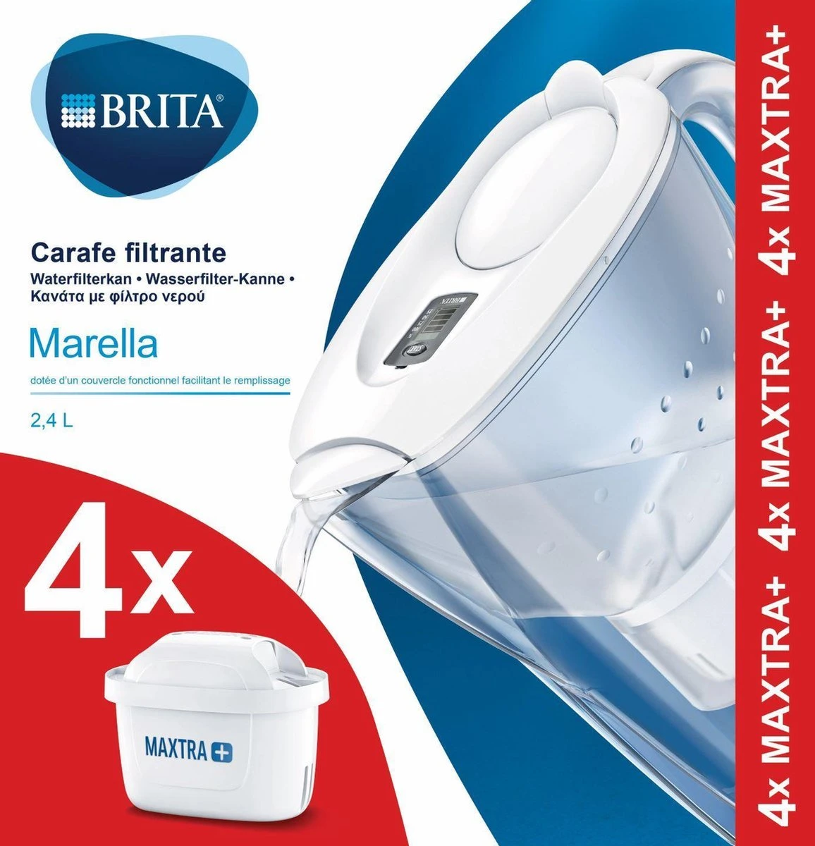 BRITA Waterfilterbundel Marella Cool White + 4 MAXTRA+ Filterpatronen 5 BRITA Waterfilterbundel Marella Cool White + 4 MAXTRA+ Filterpatronen - Afbeelding 3