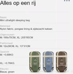 Naturehike® Slaapzak - Lichtgewicht - 190*75cm - Compact - Waterdicht - 3 Seizoenen Slaapzak Lente, Zomer & Herfst - Outdoor - Slaapzakken Volwassen & Kinderen 23 Naturehike® Slaapzak - Lichtgewicht - 190*75cm - Compact - Waterdicht - 3 Seizoenen Slaapzak Lente, Zomer & Herfst - Outdoor - Slaapzakken Volwassen & Kinderen -Buiten Kamperen 1190x1200 5