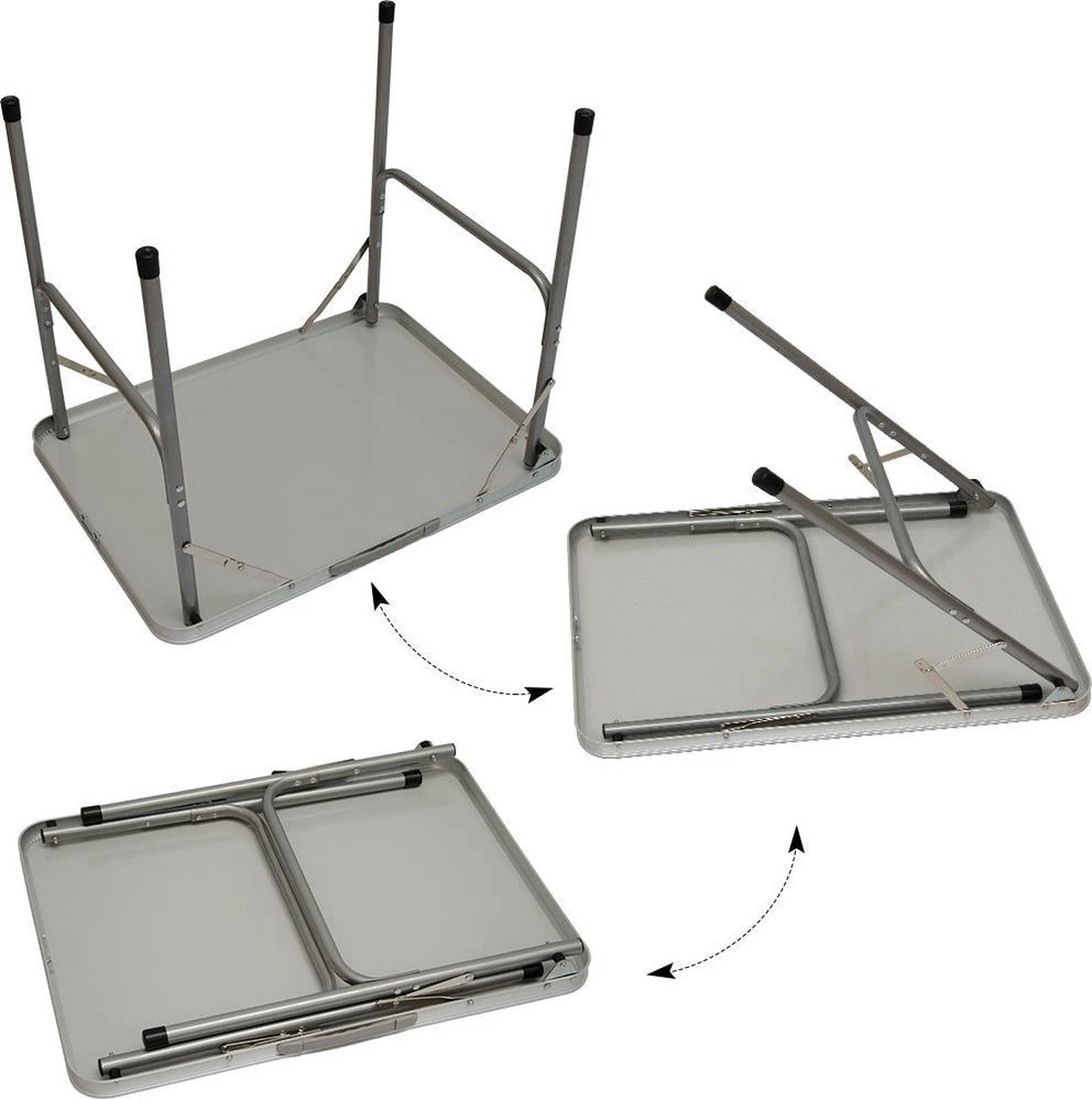 Alu Campingtafel 70x55cm - Inklapbbar Kampeertafel - Picknicktafel Licht Vouwtafel Klaptafel Grijs 12 Alu Campingtafel 70x55cm - Inklapbbar Kampeertafel - Picknicktafel Licht Vouwtafel Klaptafel Grijs - Afbeelding 10