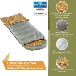 Skandika Dundee Flannel-R Slaapzak – Slaapzakken – Slaapzakken Volwassen - Maat M – Unisex - Katoen, Luxe Kwaliteit, Dubbele Slaapzak, 3 Seizoenen, Tot -20°C - 220 X 80 Cm - Outdoor Kampeerslaapzak – Ritssluiting Rechts - Grijs/geel 10 Skandika Dundee Flannel-R Slaapzak – Slaapzakken – Slaapzakken Volwassen - Maat M – Unisex - Katoen, Luxe Kwaliteit, Dubbele Slaapzak, 3 Seizoenen, Tot -20°C - 220 X 80 Cm - Outdoor Kampeerslaapzak – Ritssluiting Rechts - Grijs/geel -Buiten Kamperen 1195x1200 2