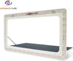 Merkloos NormadicLife® - Outdoor – Opklapbare Tafel - Eettafel – Tafel Voor Buitenkeuken - Caravan – Camper – Picknicktafel - Ingebouwd Ledlicht – Wit -Buiten Kamperen 1200x1002