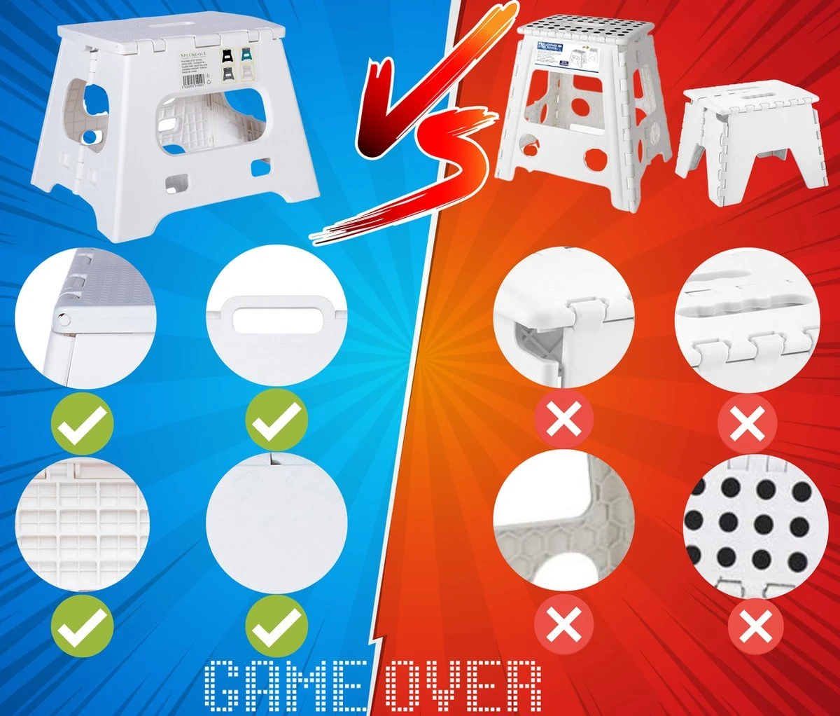 Splendole Opstapje Inklapbaar Caravanopstapje - Opvouwbaar - 120 Kg - 27 Cm Krukje Grijs 5 Splendole Opstapje Inklapbaar Caravanopstapje - Opvouwbaar - 120 Kg - 27 Cm Krukje Grijs - Afbeelding 3