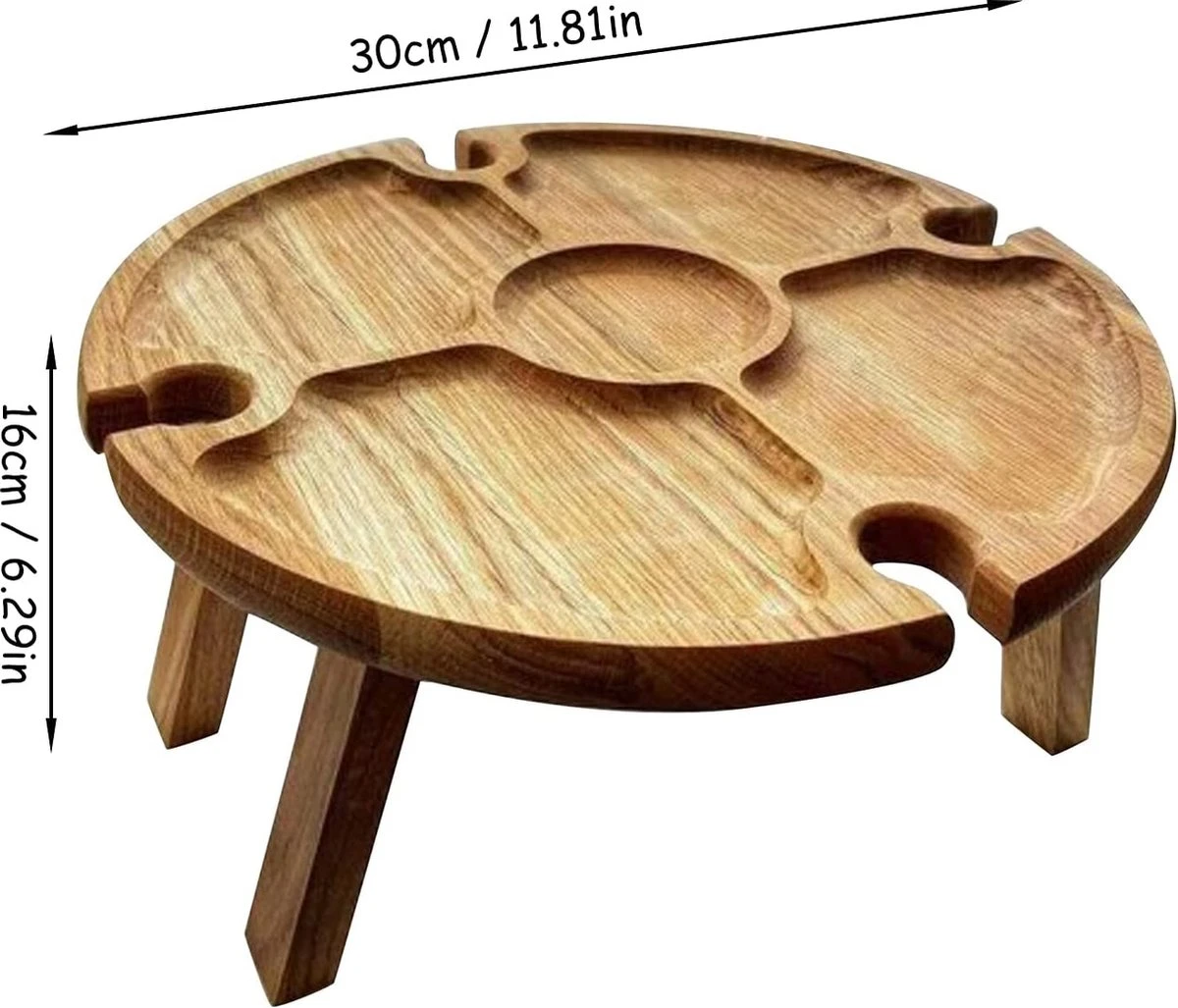 Merkloos Opvouwbare Draagbare Picknicktafel, Outdoor Opvouwbare Lichtgewicht Kampeertafel 30,5 Cm Kleine Houten Wijnpicknicktafel Voor Feest, Strand, Tuin, Camping, Barbecue, Reizen 5 Merkloos Opvouwbare Draagbare Picknicktafel, Outdoor Opvouwbare Lichtgewicht Kampeertafel 30,5 Cm Kleine Houten Wijnpicknicktafel Voor Feest, Strand, Tuin, Camping, Barbecue, Reizen - Afbeelding 3