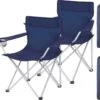 Set Van 2 Opvouwbare Campingstoelen, Klapstoelen Voor Buiten, Comfortabel, Met Armleuningen En Bekerhouders, Stabiel Frame, Draagvermogen 120 Kg - Blauw -Buiten Kamperen 1200x1032