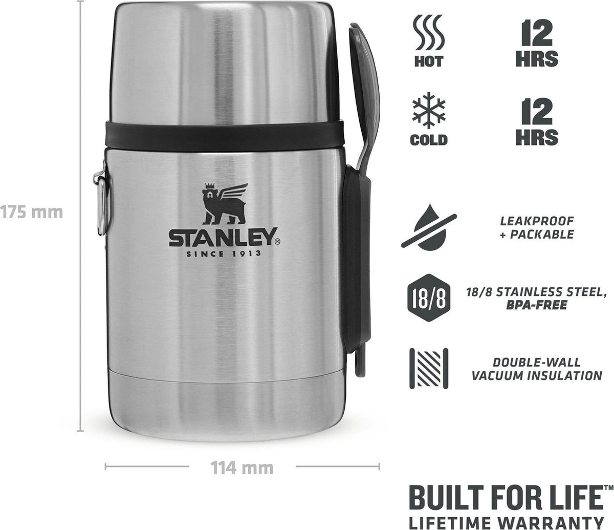 Stanley The Stainless Steel All-in-One Food Jar 0,53L - Thermosfles - Stainless Steel 8 Stanley The Stainless Steel All-in-One Food Jar 0,53L - Thermosfles - Stainless Steel - Afbeelding 6