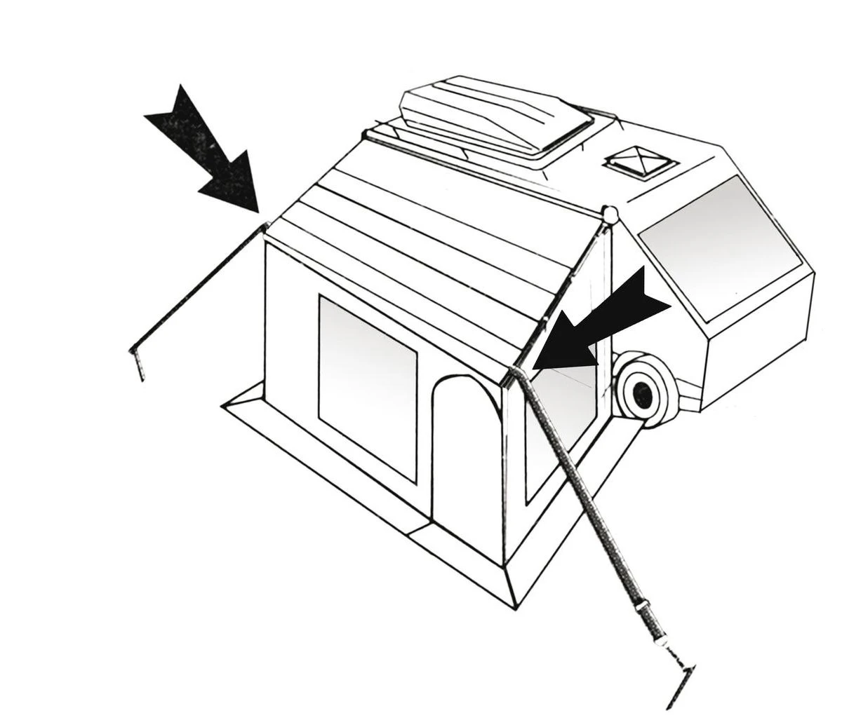 Bo-Camp - Stormband - Universeel - Clips - 2 Stuks - 3.5 Meter - Zwart 5 Bo-Camp - Stormband - Universeel - Clips - 2 Stuks - 3.5 Meter - Zwart - Afbeelding 3