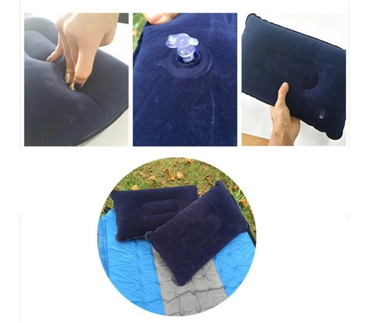 Opblaaskussen Grijs - Hoge Kwaliteit Kamperen Festivals Reizen Vliegtuig - Underdog Tech 5 Opblaaskussen Grijs - Hoge Kwaliteit Kamperen Festivals Reizen Vliegtuig - Underdog Tech - Afbeelding 3