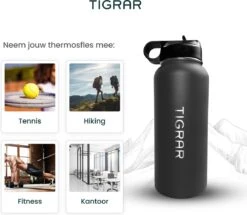 Tigrar - Drinkfles - Waterfles - Thermosfles 1 Liter - RVS - (Grafiet) Zwart - Incl. Extra Dop 3 Rietjes En Reiniger 20 Tigrar - Drinkfles - Waterfles - Thermosfles 1 Liter - RVS - (Grafiet) Zwart - Incl. Extra Dop 3 Rietjes En Reiniger -Buiten Kamperen 1200x1044 4