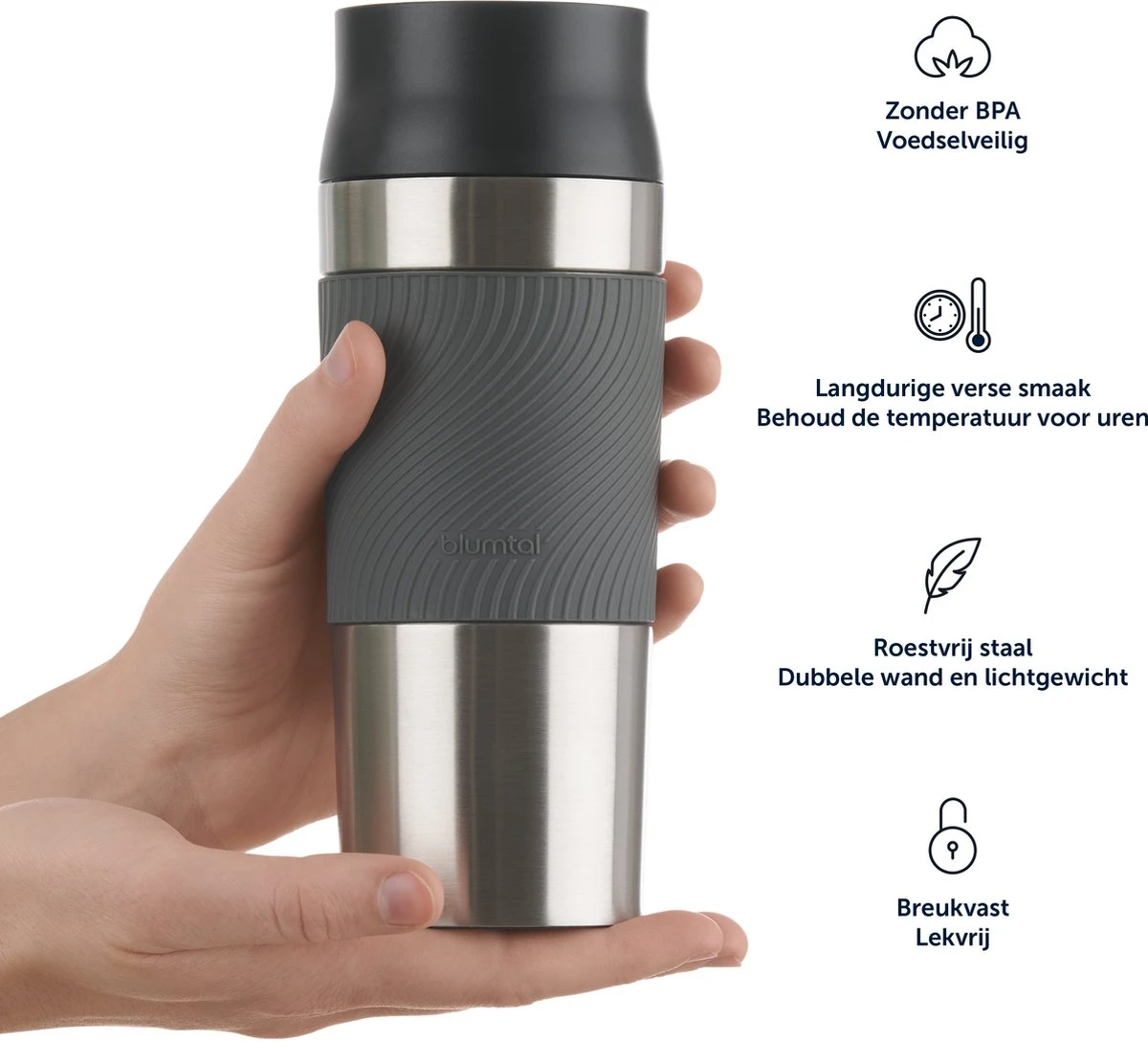 Blumtal Thermosbeker Classic - Lekvrij, BPA-Vrij En Vaatwasserbestendig - Hoge Kwaliteit Thermosfles Met Quick-Press Sluiting - Travel Mug 350 Ml - Roze 7 Blumtal Thermosbeker Classic - Lekvrij, BPA-Vrij En Vaatwasserbestendig - Hoge Kwaliteit Thermosfles Met Quick-Press Sluiting - Travel Mug 350 Ml - Roze - Afbeelding 5