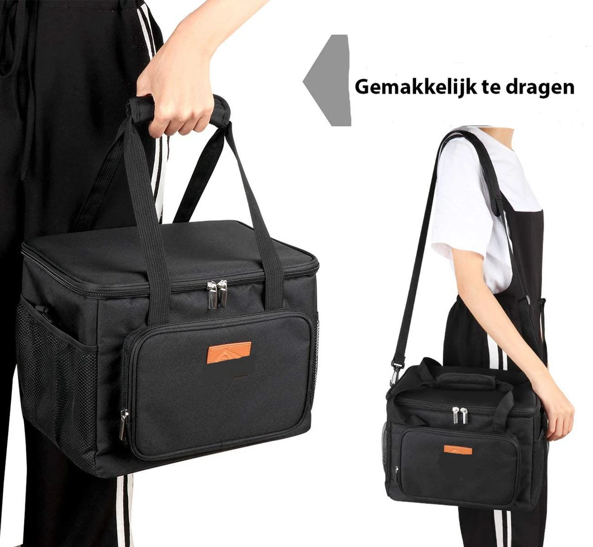 Lunchtas - Koeltas Voor Dames En Heren - Cool Bag - 4 Laags Geïsoleerde Koeltas - Kleine Cooler - Lunch Box - Lunchtas 15 Liter- Zwart 8 Lunchtas - Koeltas Voor Dames En Heren - Cool Bag - 4 Laags Geïsoleerde Koeltas - Kleine Cooler - Lunch Box - Lunchtas 15 Liter- Zwart - Afbeelding 6