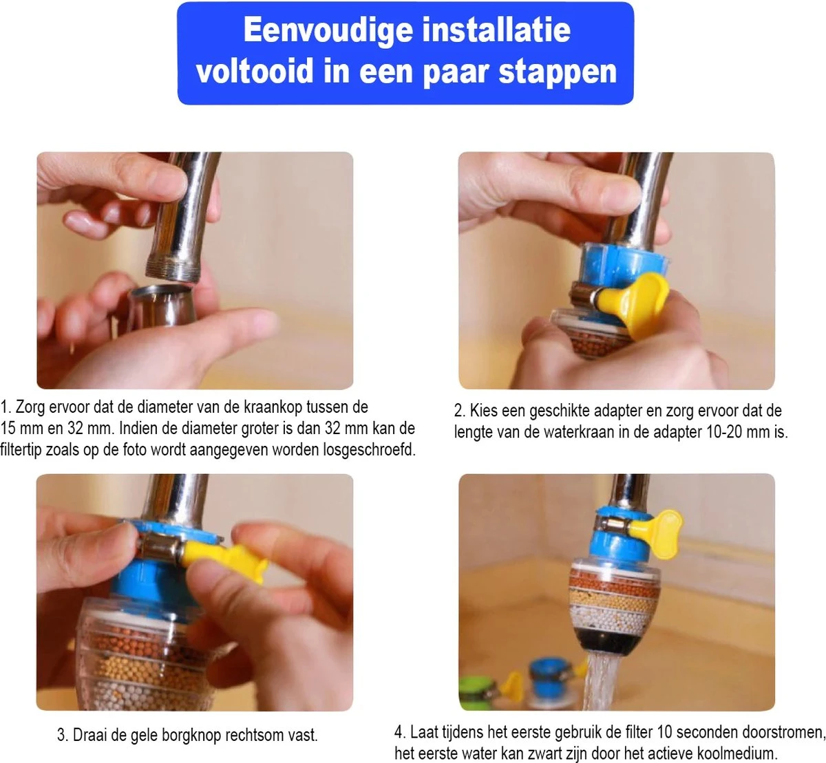 VINESS Waterfilter - Kraanfilter - Drinkwaterfilter - Waterzuivering - Waterbesparend - Duurzaam - Roze 7 VINESS Waterfilter - Kraanfilter - Drinkwaterfilter - Waterzuivering - Waterbesparend - Duurzaam - Roze - Afbeelding 5