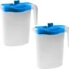 2x Waterkannen/sapkannen Met Blauwe Deksel 1,5 Liter 9 X 21 X 23 Cm Kunststof - Compact Formaat Schenkkannen Die In De Koelkastdeur Past - Sapkannen/waterkannen/schenkkannen/limonadekannen -Buiten Kamperen 1200x1123 6
