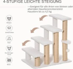 PawHut Huisdierentrap Met Krabpaal Bal 4 Treden Kattentrap Dierentrap Pluche Jute D06-093 15 PawHut Huisdierentrap Met Krabpaal Bal 4 Treden Kattentrap Dierentrap Pluche Jute D06-093 -Buiten Kamperen 1200x1140 2
