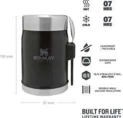 Stanley The Legendary Food Jar + Spork 0,4L - Thermosfles - Matt Black -Buiten Kamperen 1200x1151 5