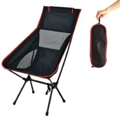 Lopoleis® Campingstoel – Campingstoel Opvouwbaar – Visstoel – Vouwstoel – Strandstoel – Inklapbaar – Lichtgewicht – Outdoor Stoel - Hoge Rugleuning