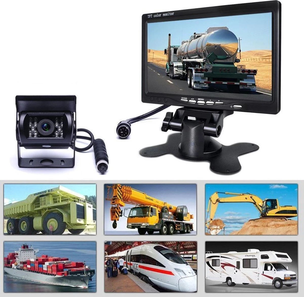 BrandWay Bedrade Achteruitrijcamera Set Met 7 Inch Scherm - Achteruitrij Camera Bedraad Voor Auto - Camper - Caravan - Vrachtwagen - Landbouw 6 BrandWay Bedrade Achteruitrijcamera Set Met 7 Inch Scherm - Achteruitrij Camera Bedraad Voor Auto - Camper - Caravan - Vrachtwagen - Landbouw - Afbeelding 4