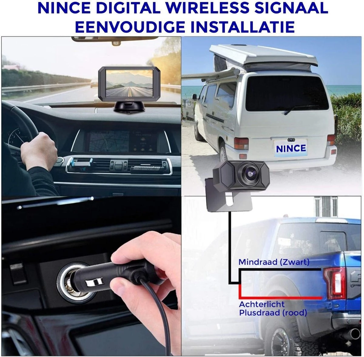 Nince ARC1 Draadloze Achteruitrijcamera Draadloos 2022 Model - 5 Inch Digitale Achteruit Rijcamera Met IR Nachtzicht - 2 Kanaals 12 Nince ARC1 Draadloze Achteruitrijcamera Draadloos 2022 Model - 5 Inch Digitale Achteruit Rijcamera Met IR Nachtzicht - 2 Kanaals - Afbeelding 10