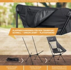 Skandika Campingstoel Compact – Campingstoelen - Campingstoel Tot 150 Kg Belastbaar - Kampeerstoel, Visstoel, Kleine Pakmaat, Opvouwbaar, Stabiel, Licht, Comfortabel Gepolsterd – Draagtas Meegeleverd - Vouwstoel – Zwart 13 Skandika Campingstoel Compact – Campingstoelen - Campingstoel Tot 150 Kg Belastbaar - Kampeerstoel, Visstoel, Kleine Pakmaat, Opvouwbaar, Stabiel, Licht, Comfortabel Gepolsterd – Draagtas Meegeleverd - Vouwstoel – Zwart -Buiten Kamperen 1200x1184 1