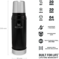 Stanley The Legendary Classic Bottle 0,75L - Thermosfles - Matte Black -Buiten Kamperen 1200x1196 24
