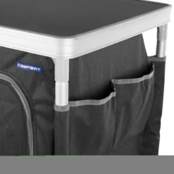 Campart Campingkast CU-0719 – Opvouwbaar En Verstelbaar - 4 Verstelbare Poten - 3 Lagen - Aluminium Frame - Grijs -Buiten Kamperen 1200x1200 100