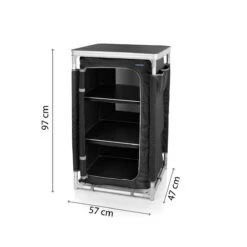 Campart Campingkast CU-0719 – Opvouwbaar En Verstelbaar - 4 Verstelbare Poten - 3 Lagen - Aluminium Frame - Grijs -Buiten Kamperen 1200x1200 105