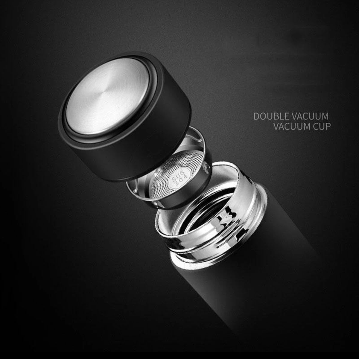 Thermosfles 500 Ml - Met Thee Filter - Mat Zwart 10 Thermosfles 500 Ml - Met Thee Filter - Mat Zwart - Afbeelding 8