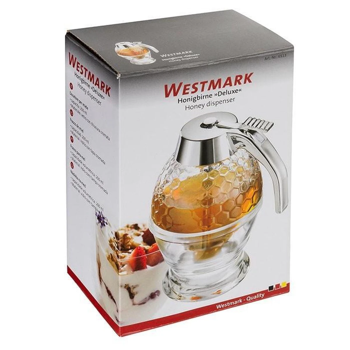 Westmark Siroop- & Honingdispenser 20cl - Kunststof/Glas - Ø8x(H)15cm 4 Westmark Siroop- & Honingdispenser 20cl - Kunststof/Glas - Ø8x(H)15cm - Afbeelding 2