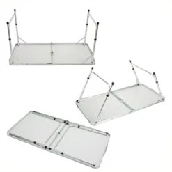 Casaria Campingtafel – Inklapbaar Verstelbaar - 120x60x70 Cm Grijs -Buiten Kamperen 1200x1200 173