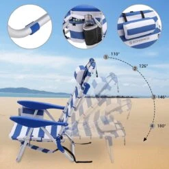 Naqsh Store Strandstoel Met Hoofdkussen, Aluminium, Draagbare Vouwstoel, Campingstoel, Opvouwbaar En Verstelbaar, Zoals Een Rugzak Draagbaar, Buitenstoel, Blauw En Wit Gestreept GCB62BU 17 Naqsh Store Strandstoel Met Hoofdkussen, Aluminium, Draagbare Vouwstoel, Campingstoel, Opvouwbaar En Verstelbaar, Zoals Een Rugzak Draagbaar, Buitenstoel, Blauw En Wit Gestreept GCB62BU -Buiten Kamperen 1200x1200 28