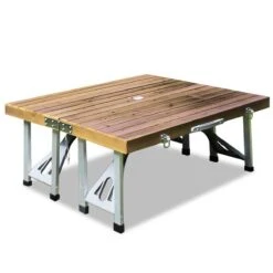 Merkloos Deuba Picknicktafel Campingtafel - Opvouwbaar Voor 4 Personen - Hout En Aluminium -Buiten Kamperen 1200x1200 283