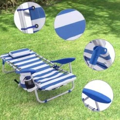 Naqsh Store Strandstoel Met Hoofdkussen, Aluminium, Draagbare Vouwstoel, Campingstoel, Opvouwbaar En Verstelbaar, Zoals Een Rugzak Draagbaar, Buitenstoel, Blauw En Wit Gestreept GCB62BU 19 Naqsh Store Strandstoel Met Hoofdkussen, Aluminium, Draagbare Vouwstoel, Campingstoel, Opvouwbaar En Verstelbaar, Zoals Een Rugzak Draagbaar, Buitenstoel, Blauw En Wit Gestreept GCB62BU -Buiten Kamperen 1200x1200 29