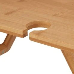 Relaxdays Opvouwbare Picknick Wijntafel - 4 Wijnglazenhouders - Bamboe Dienbladtafel Klein -Buiten Kamperen 1200x1200 313