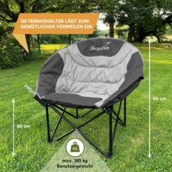 Skandika Moonchair Sirkka – Campingstoelen – Klapstoel – Vouwstoel – Kampeerstoel - Grote, Comfortabele, Campingstoel Opvouwbaar, Gepolsterd, Koelvak, Drinkhouder, Draaggreep En Draagtas, Antislipvoetjes - Max. 150 Kg – Zwart/grijs 16 Skandika Moonchair Sirkka – Campingstoelen – Klapstoel – Vouwstoel – Kampeerstoel - Grote, Comfortabele, Campingstoel Opvouwbaar, Gepolsterd, Koelvak, Drinkhouder, Draaggreep En Draagtas, Antislipvoetjes - Max. 150 Kg – Zwart/grijs -Buiten Kamperen 1200x1200 44