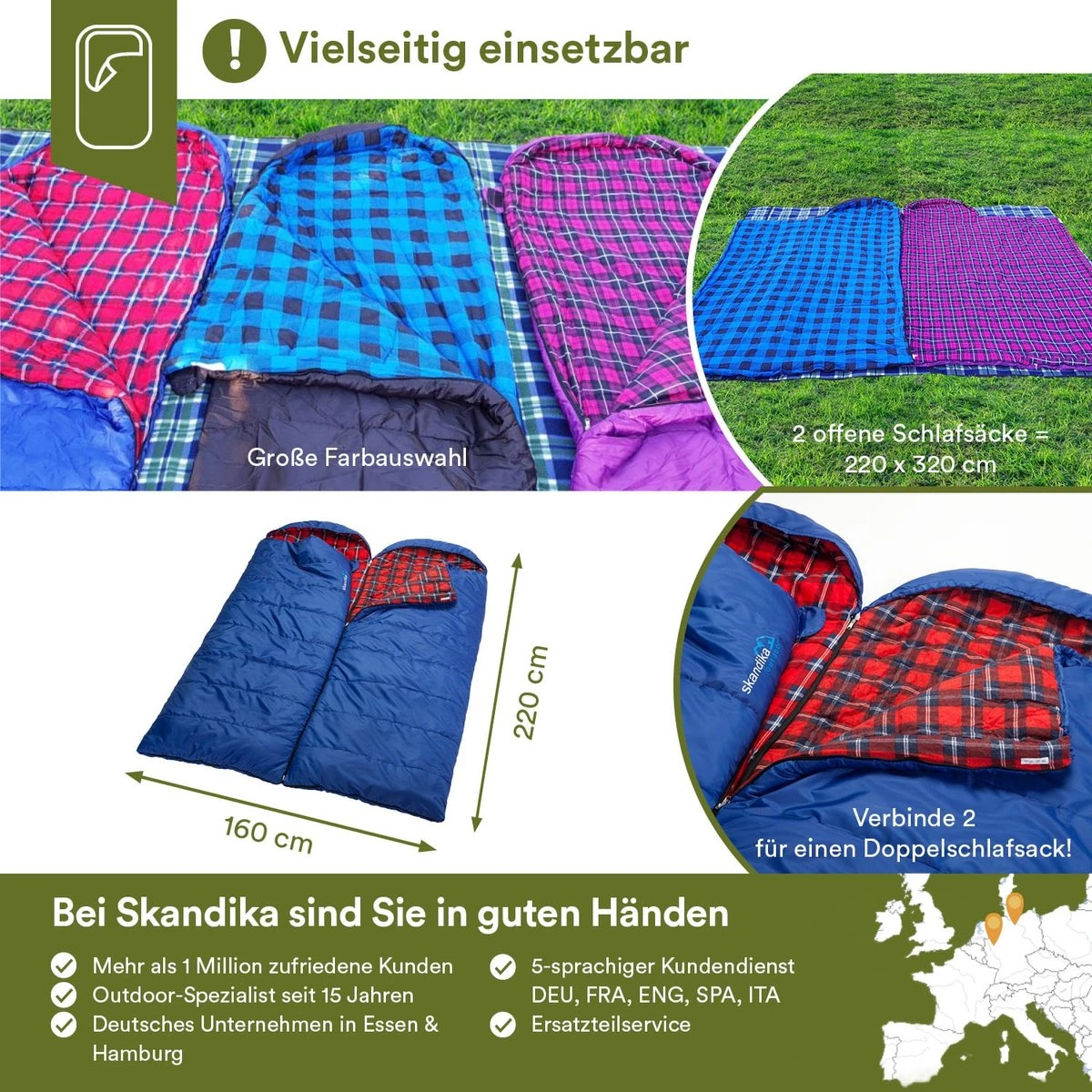 Skandika Dundee Flannel-R Slaapzak – Slaapzakken – Slaapzakken Volwassen - Maat M – Unisex - Katoen, Luxe Kwaliteit, Dubbele Slaapzak, 3 Seizoenen, Tot -20°C - 220 X 80 Cm - Outdoor Kampeerslaapzak – Ritssluiting Rechts - Grijs/geel 8 Skandika Dundee Flannel-R Slaapzak – Slaapzakken – Slaapzakken Volwassen - Maat M – Unisex - Katoen, Luxe Kwaliteit, Dubbele Slaapzak, 3 Seizoenen, Tot -20°C - 220 X 80 Cm - Outdoor Kampeerslaapzak – Ritssluiting Rechts - Grijs/geel - Afbeelding 6