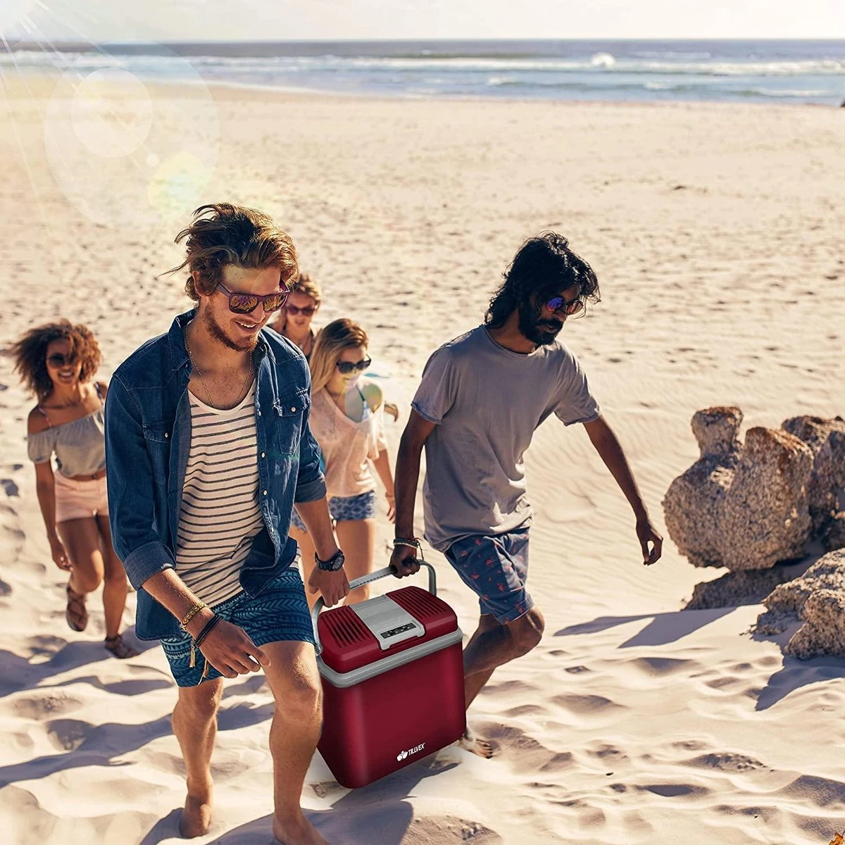 Tillvex- Koelbox, Coolbox, 24 Liter, Rood 5 Tillvex- Koelbox, Coolbox, 24 Liter, Rood - Afbeelding 3