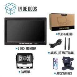Strex Achteruitrijcamera Set Draadloos - 7" Scherm - 18LED Nachtzicht 15m - IP67 Waterdicht - Achteruitrij Camera - Geschikt Voor Auto/ Camper / Caravan / Vrachtwagen / Landbouw / Boot / Tractor -Buiten Kamperen 1200x1200 709