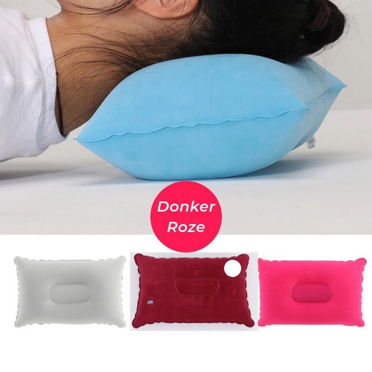 Reiskussen - Opblaasbaar Kampeer Kussen – Hippyfy – Strand Kussen - Zachte Lounge Kussen - Festival Kussen – Picknick Kussen - Vliegtuig Kussen – Hoofdkussentje - Kamperen – Op Reis – Opblaasbare Kussentje – Donker Roze 6 Reiskussen - Opblaasbaar Kampeer Kussen – Hippyfy – Strand Kussen - Zachte Lounge Kussen - Festival Kussen – Picknick Kussen - Vliegtuig Kussen – Hoofdkussentje - Kamperen – Op Reis – Opblaasbare Kussentje – Donker Roze - Afbeelding 5