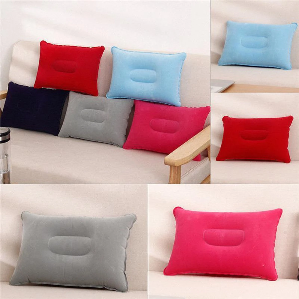 Reiskussen - Kampeer Kussen – Hippyfy – Strand Kussen - Zachte Opblaasbare Kussen – Kleine Kampeer Kussen - Festival Kussen – Picknick Kussen - Vliegtuig Kussen – Hoofdkussentje - Kamperen – Op Reis – Opblaasbare Kussentje – Blauw 4 Reiskussen - Kampeer Kussen – Hippyfy – Strand Kussen - Zachte Opblaasbare Kussen – Kleine Kampeer Kussen - Festival Kussen – Picknick Kussen - Vliegtuig Kussen – Hoofdkussentje - Kamperen – Op Reis – Opblaasbare Kussentje – Blauw - Afbeelding 2