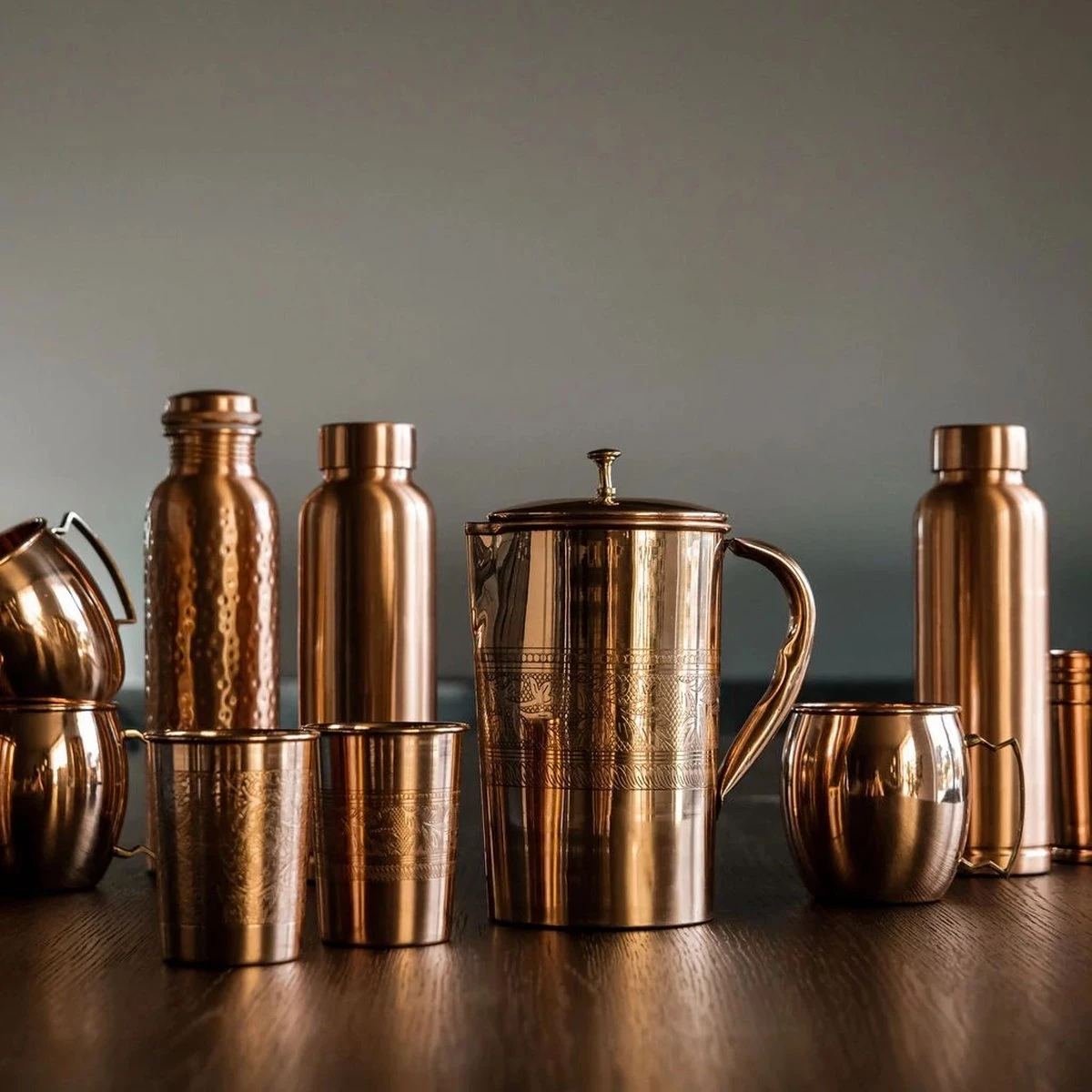 Puur Koperen Kan Bloempatroon - 1,5 Liter 7 Puur Koperen Kan Bloempatroon - 1,5 Liter - Afbeelding 5