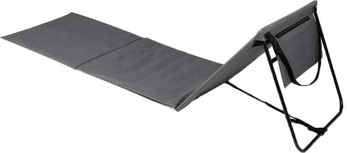 Strandmat Opvouwbaar Met Schouderband - Strandstoel Grijs 145x47x52 4 Strandmat Opvouwbaar Met Schouderband - Strandstoel Grijs 145x47x52 - Afbeelding 2